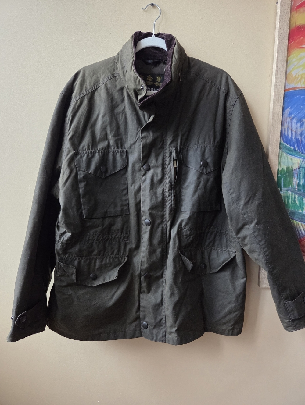 Barbour Sapper Waxed Cotton Canvas Waterproof Insulated Field Jacket Men's XL